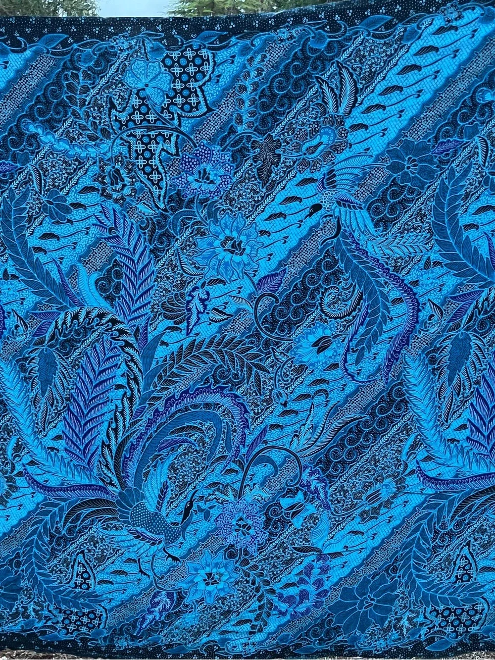 sarong  rayon tapestry wrap shirt large scarf blues black purple pareo